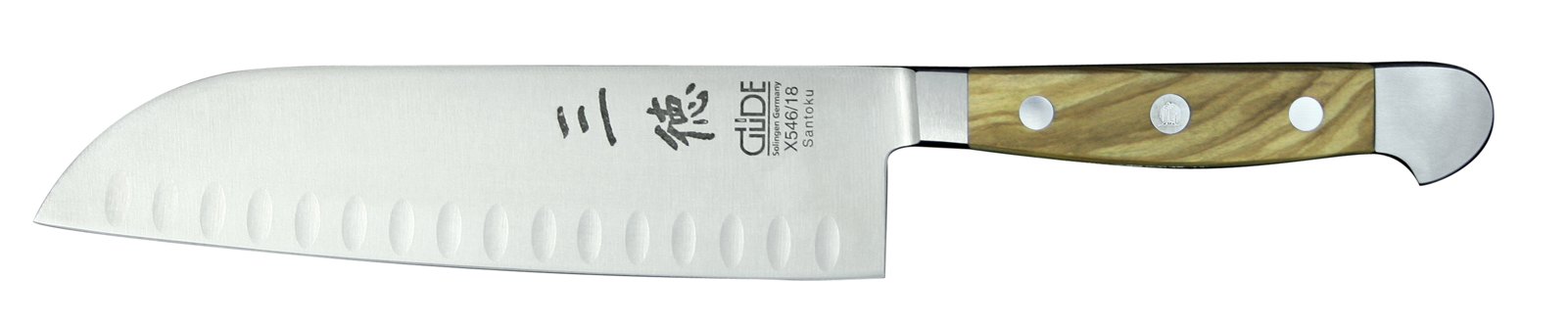 Güde Alpha Olive Santoku mit Kullenschliff - 18 cm