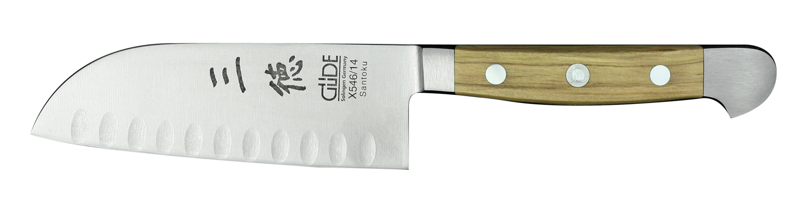 Güde Alpha Olive Santoku mit Kullenschliff - 14 cm