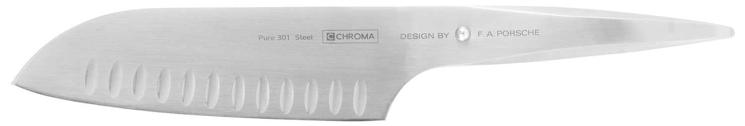 CHROMA type 301 Santoku mit Kullenschliff